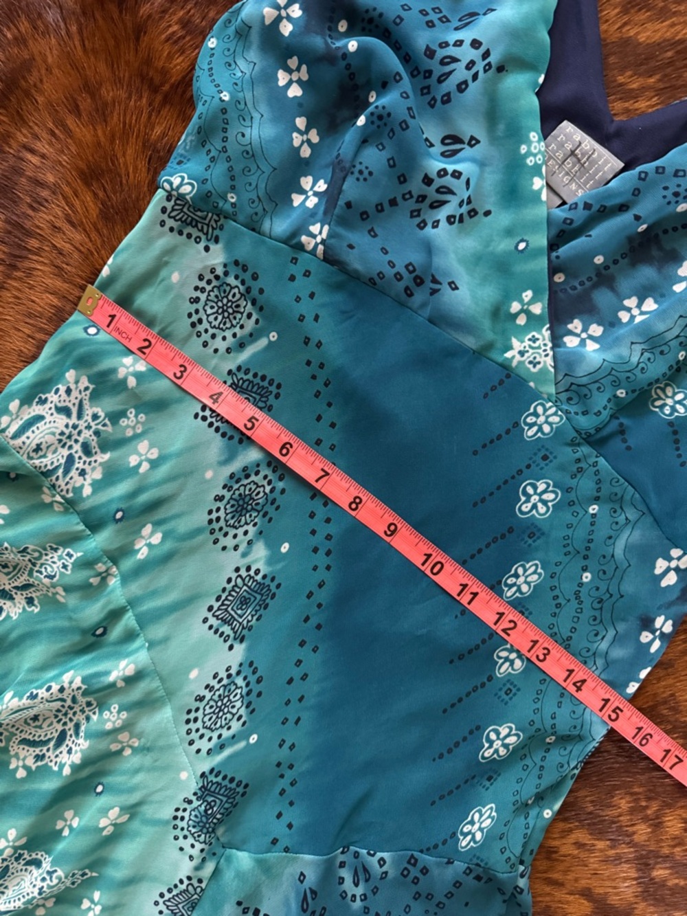 Rabbit Rabbit Rabbit Teal & Blue V-Neck Midi Dress - Picture 6 of 8